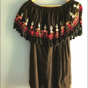 Off the shoulder black dress